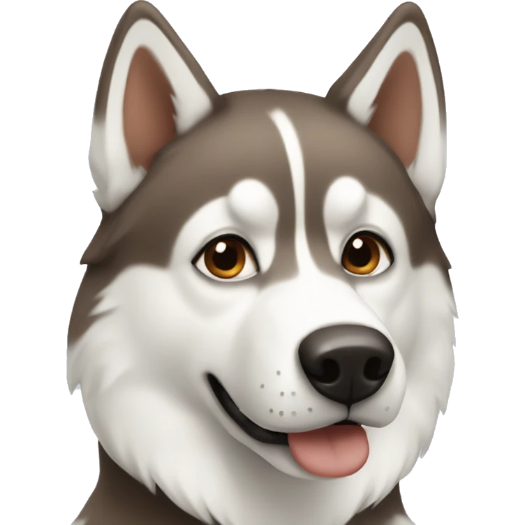 white and brown husky emoji