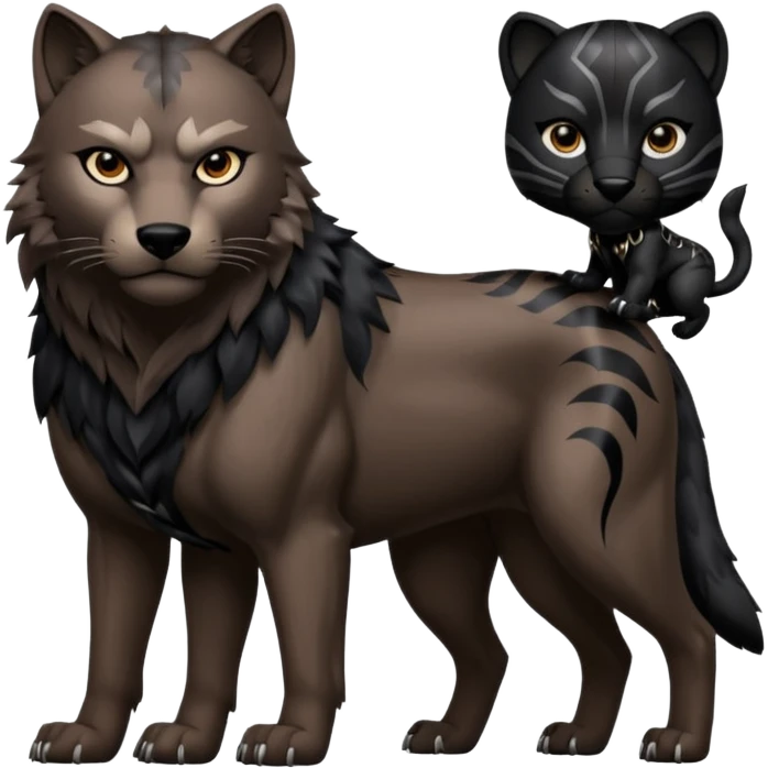 Wolf with black panther animal emoji