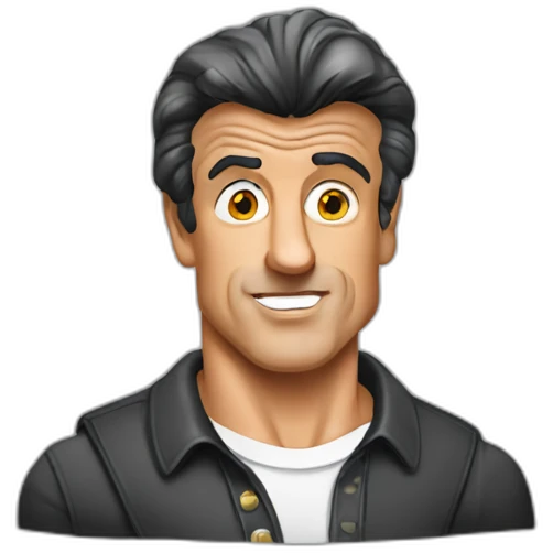 sylvester stallone cartoon wearing shirt emoji