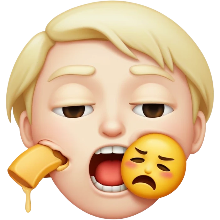 Emoji choking themselves ￼ emoji
