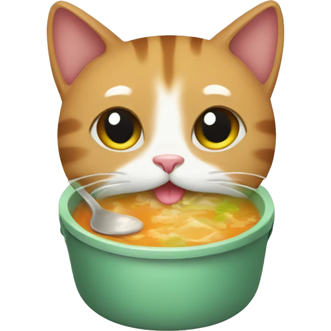 cat in bag eat soup emoji