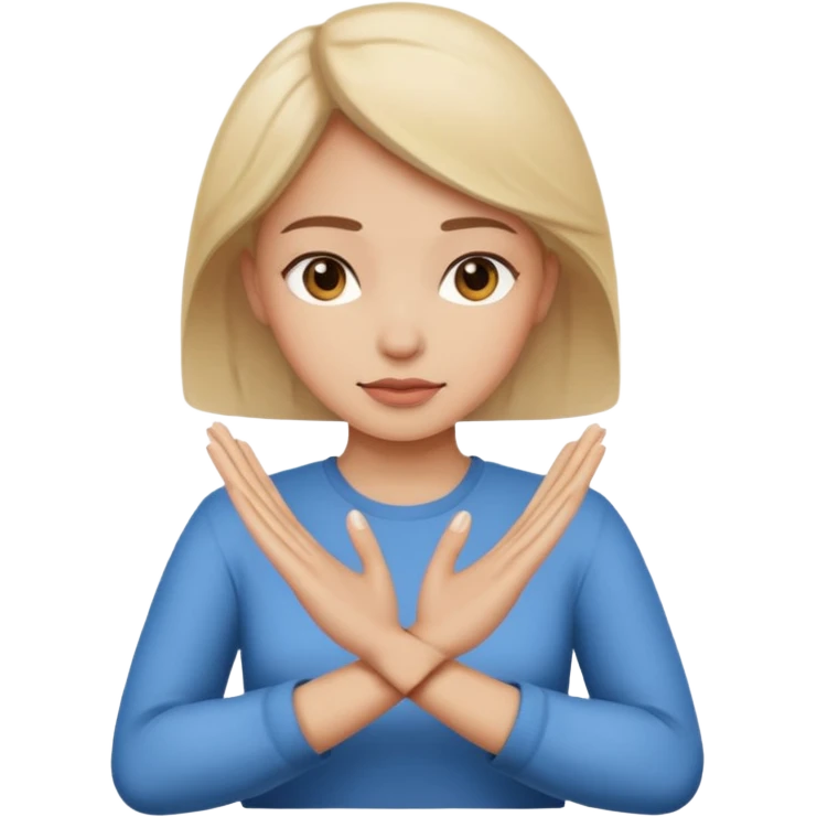 decision gesture women cross hands signal no emoji
