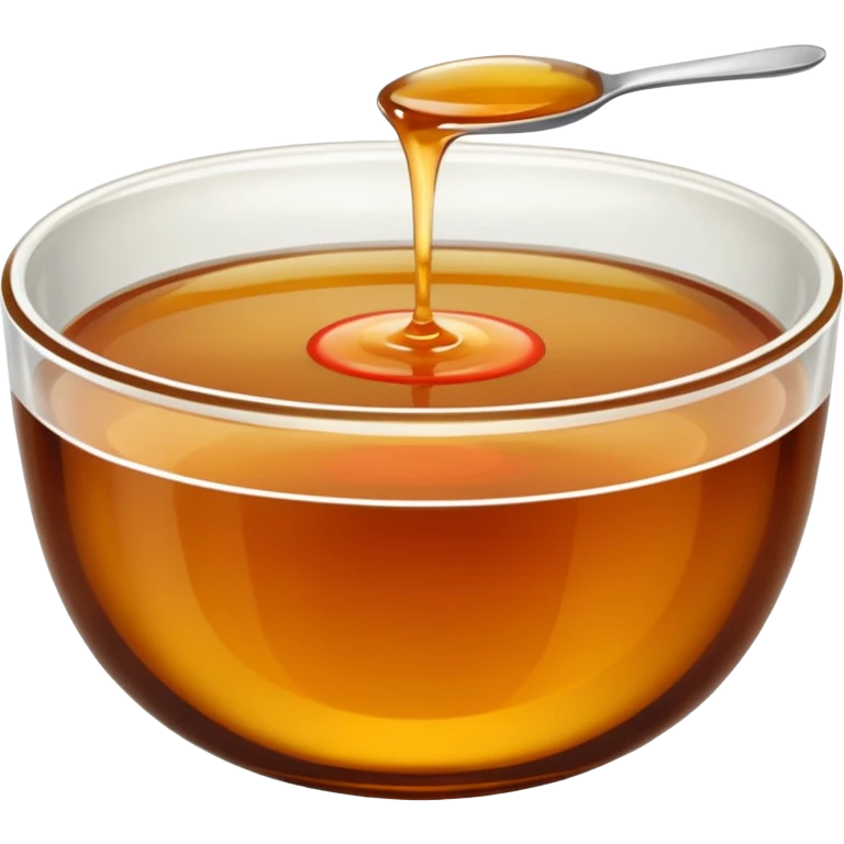 plain bowl of consommé, transparent brown liquid, no extra details, no face, emoji style emoji