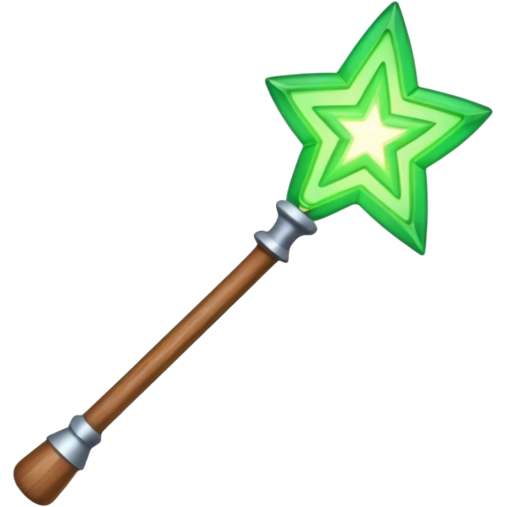 magic wand with green magic wave emoji