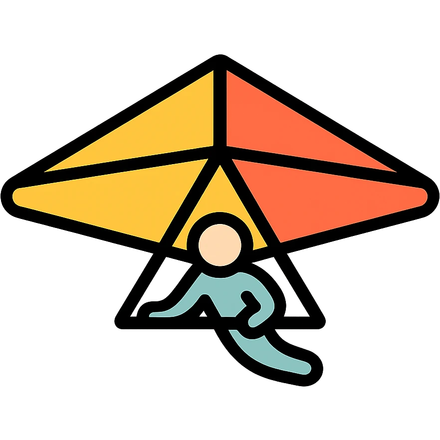 hang glider icon with color and black outlines emoji