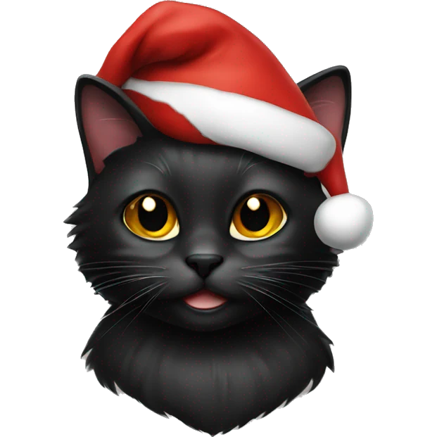 black cat with santa hat emoji