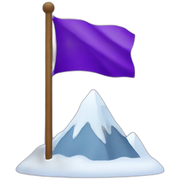 purple snow peak with a flag purple at the top emoji