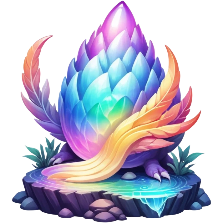 Epic divine complex detailed iridescent gradients aesthetic-Fakémon-creature-scenery emoji
