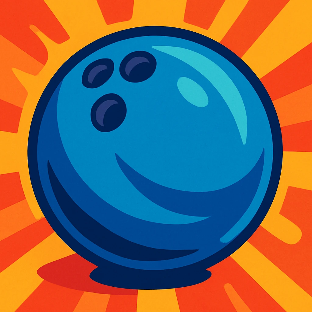 bowling ball vibrant toon style emoji