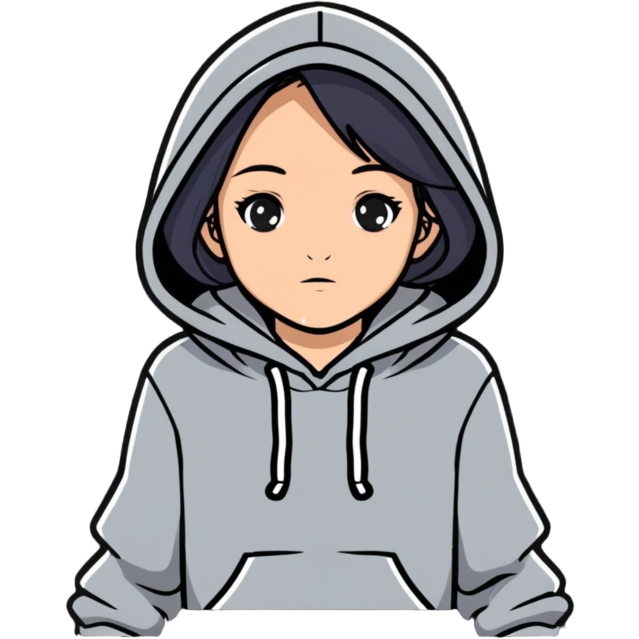 girl wearing hoodies emoji