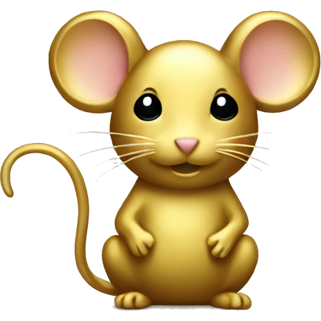 Gold mouse with floral pattern  emoji