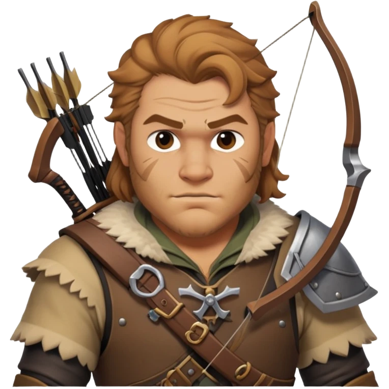 Varric Tethras from Dragon Age with crossbow and chest hair emoji