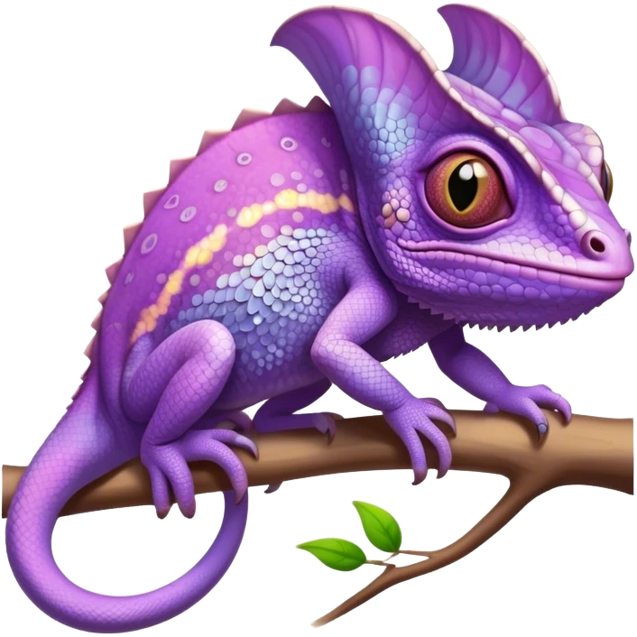 Cute lilac chameleon  emoji