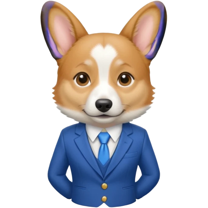 perrita caricatura gorgi gales ejecutiva con ropa celeste emoji