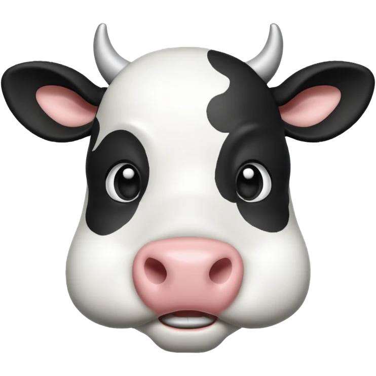 Black and White Cow 3d emoji