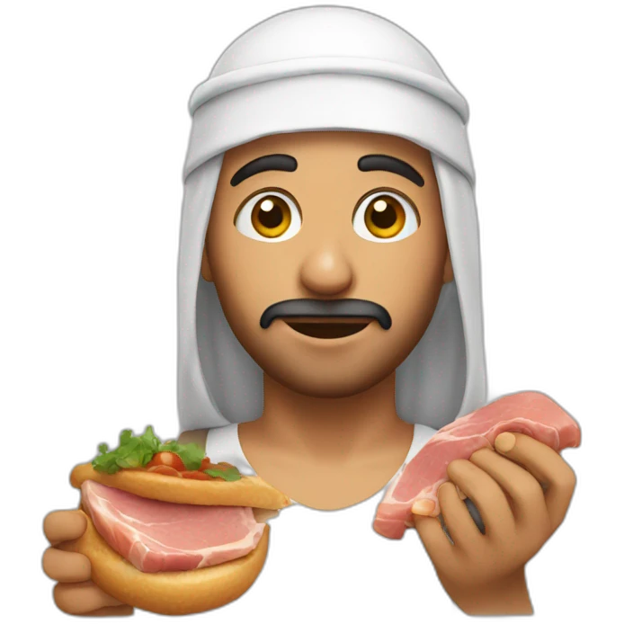 An Arab who eats pork emoji