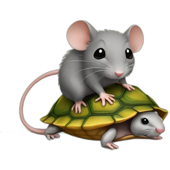 rat sur une tortue sur une souris emoji