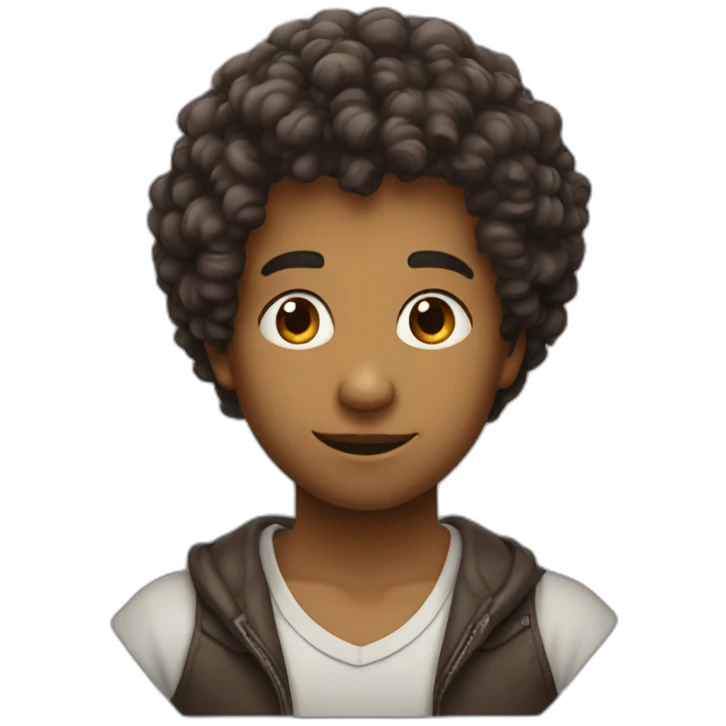 Garcon cheveux bouclés emoji