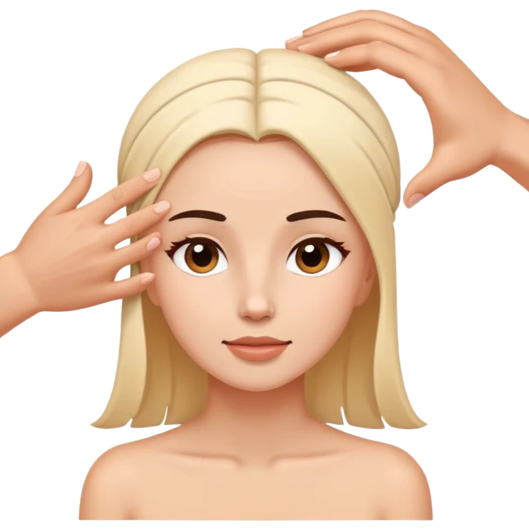 woman head massage emoji