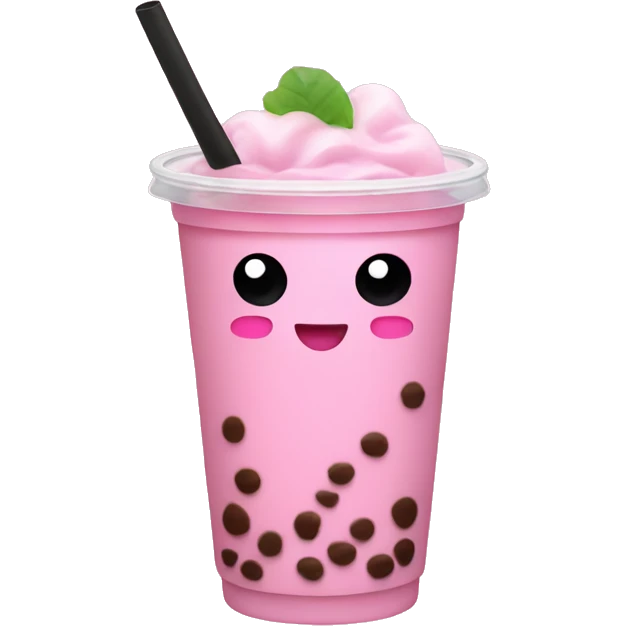 Pink boba tea emoji