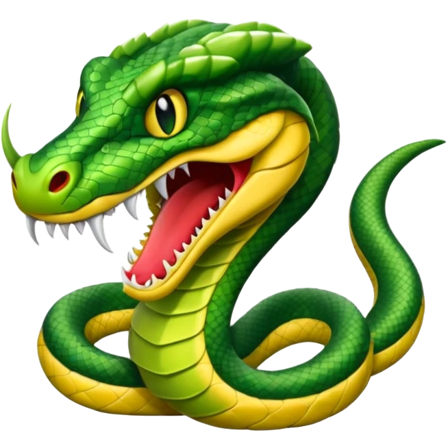 full body of vipers with fangs, front face  emoji