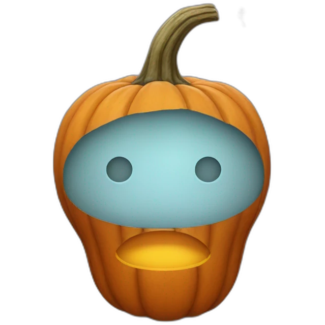 Pumpkin with humans head emoji