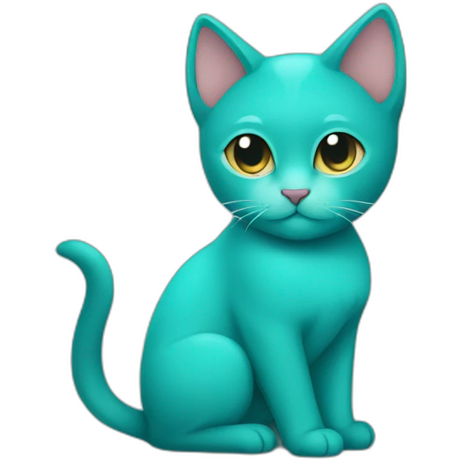 Turquoise cat love emoji