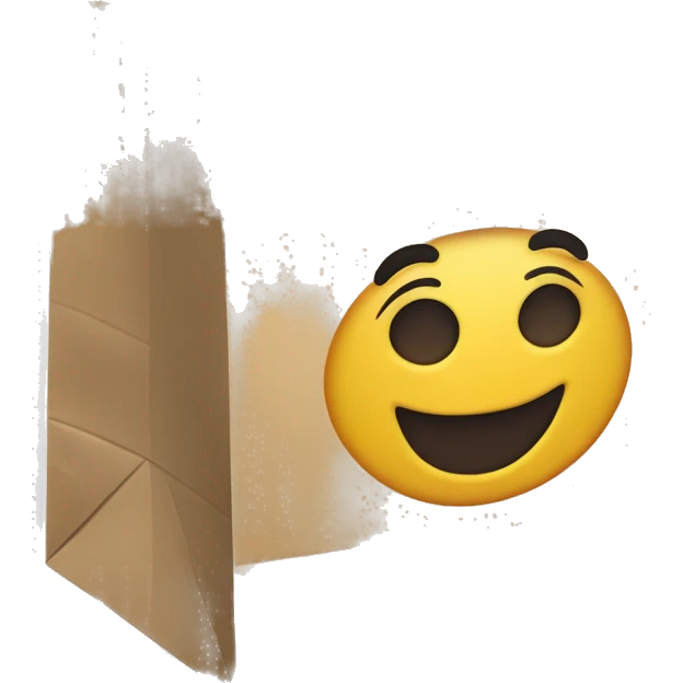Paper bag with well-known brand decoration emoji