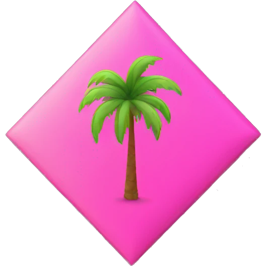 palm tree inside pink rhombus emoji