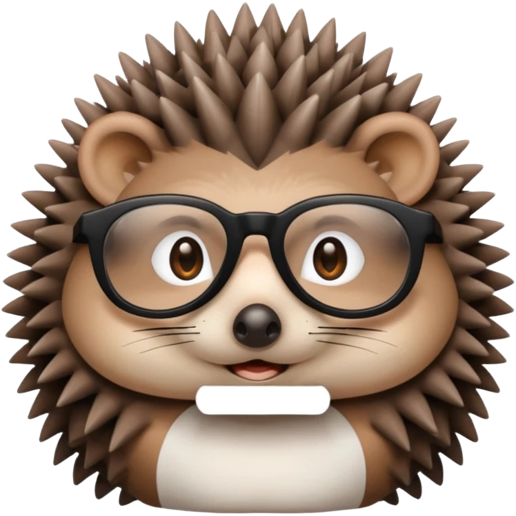 hedgehog with black glasses emoji