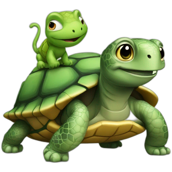 Tortue sur un chat emoji