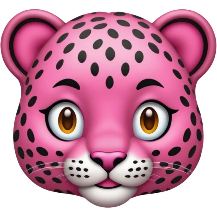 Emoji leopardo rosa cuerpo entero de lado y más realista de cuerpo completo emoji