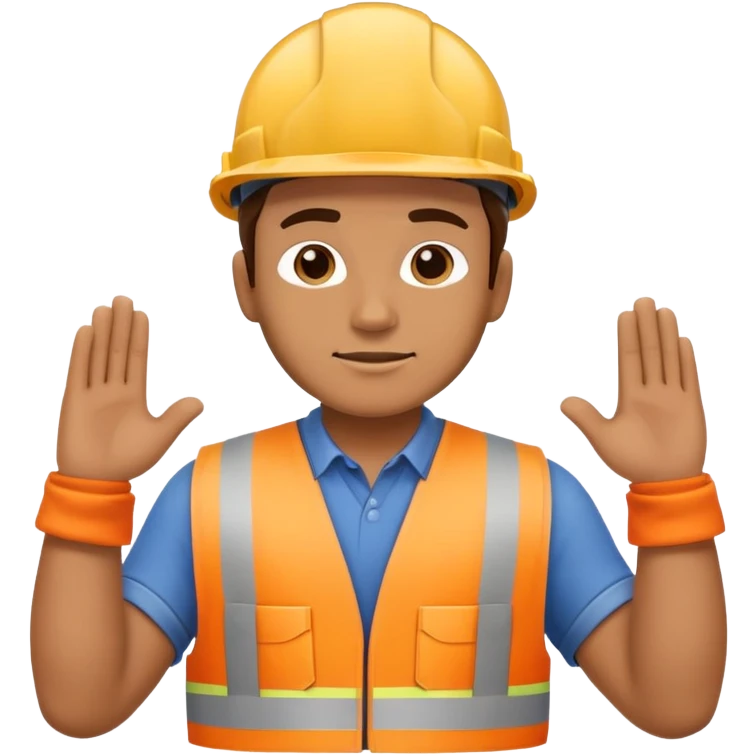 construction worker building or assembling himself emoji
