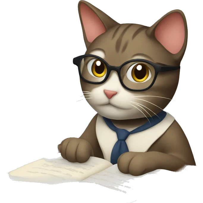 studying cat emoji