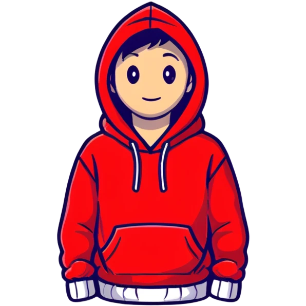 Red hoodie, soft and cozy emoji