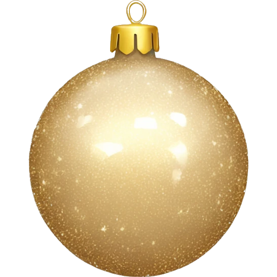 A shiny Beige and gold Christmas ornament ball with sparkles emoji