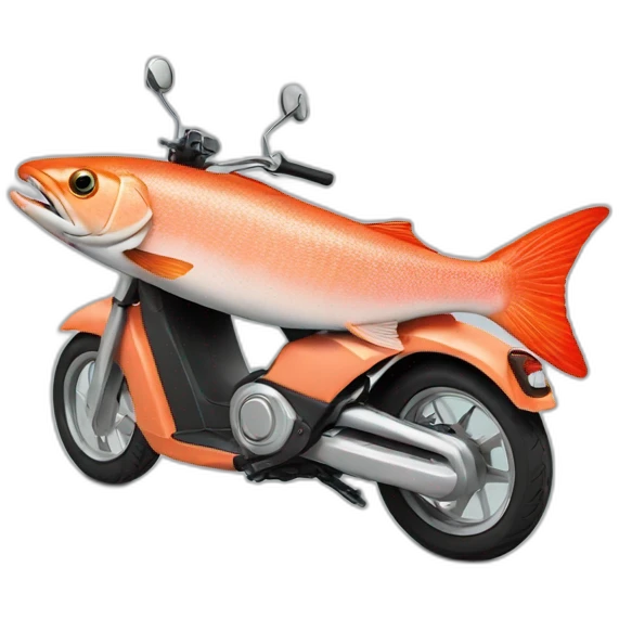 Salmon on a moped emoji