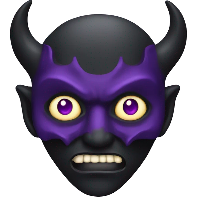 black demon mask with purple eyes emoji