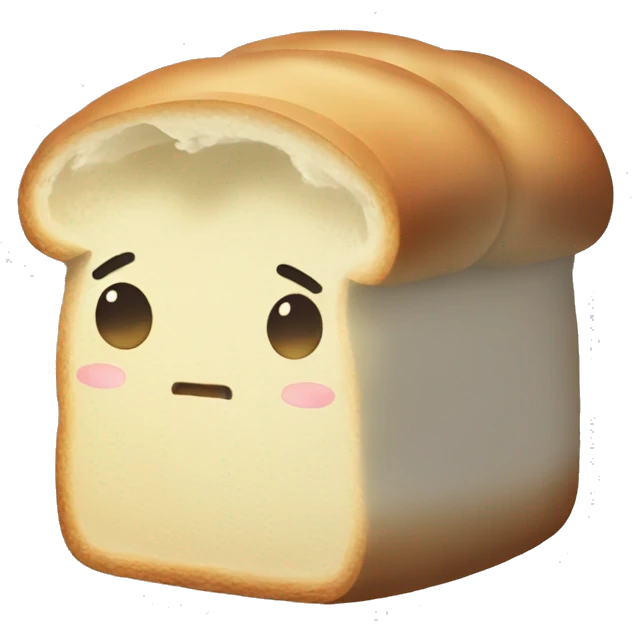 Soft steamy Japanese animation one bread loaf emoji