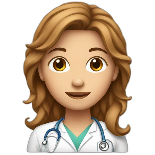 Fille cheveux aubrun qui travaille à l'hôpital emoji