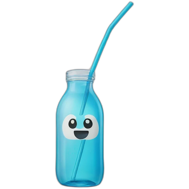 blue bottle with a straw and text on the bottle that says WKD emoji
