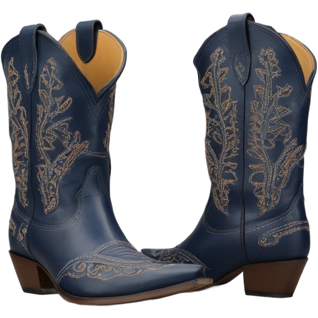 navy blue cowboy boot  emoji