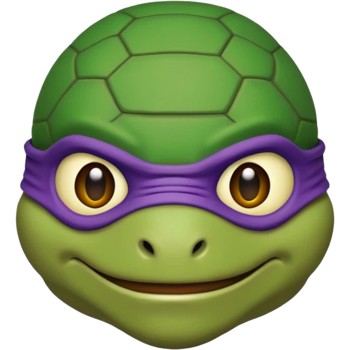 Donatello from Teenage Mutant Ninja Turtles, emoji style, with a shell detail emoji