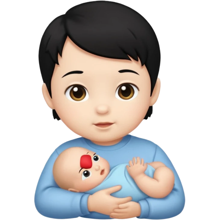 Baby black hair emoji