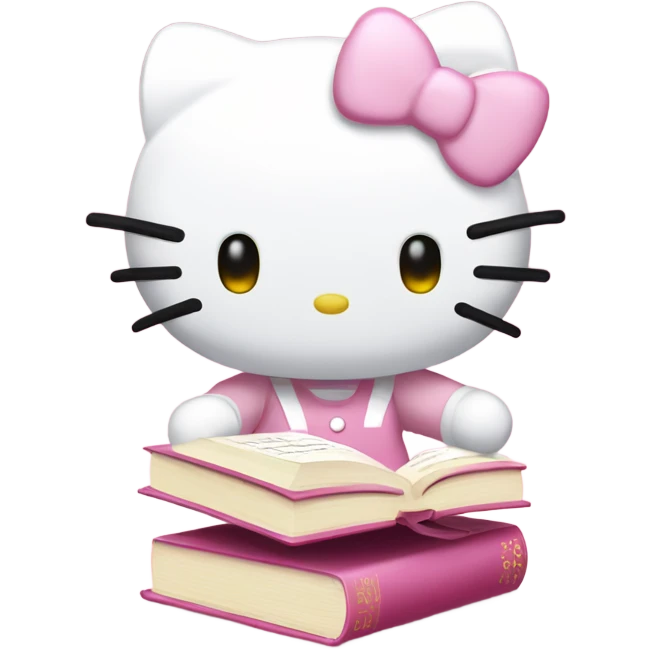pink white light melody hello kitty sanrio cute Books emoji