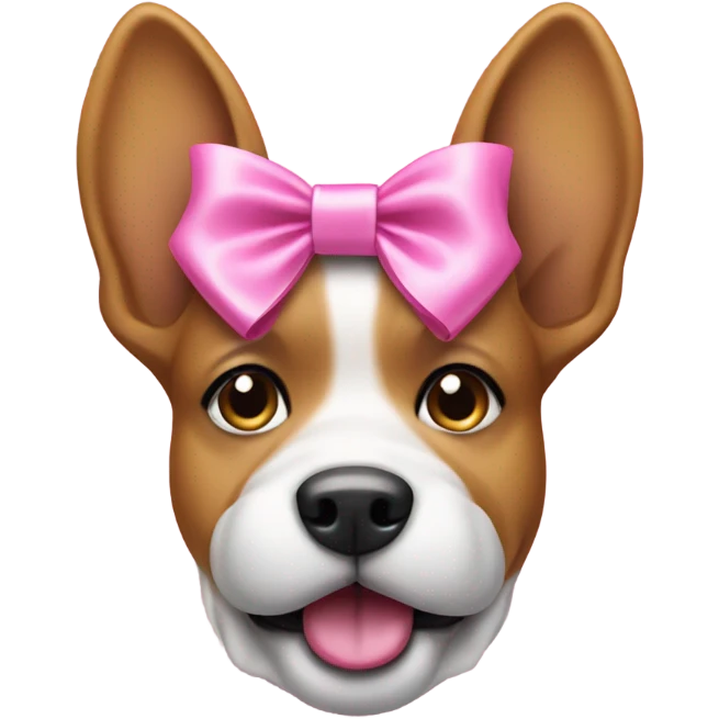 Dog with a pink coquette bow emoji
