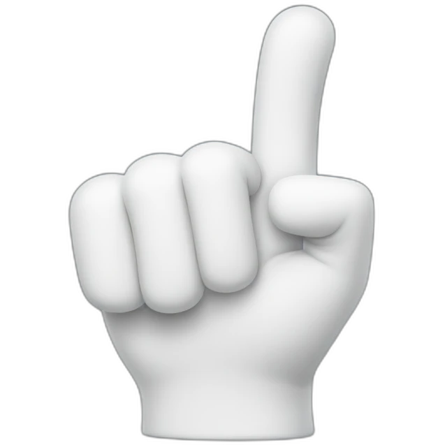 white glove single finger pointing emoji