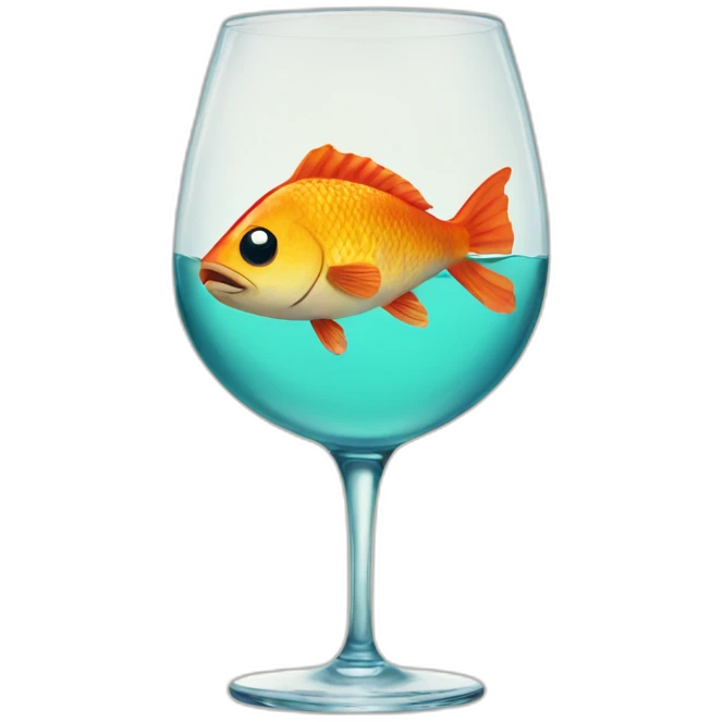 fish drinking wine emoji