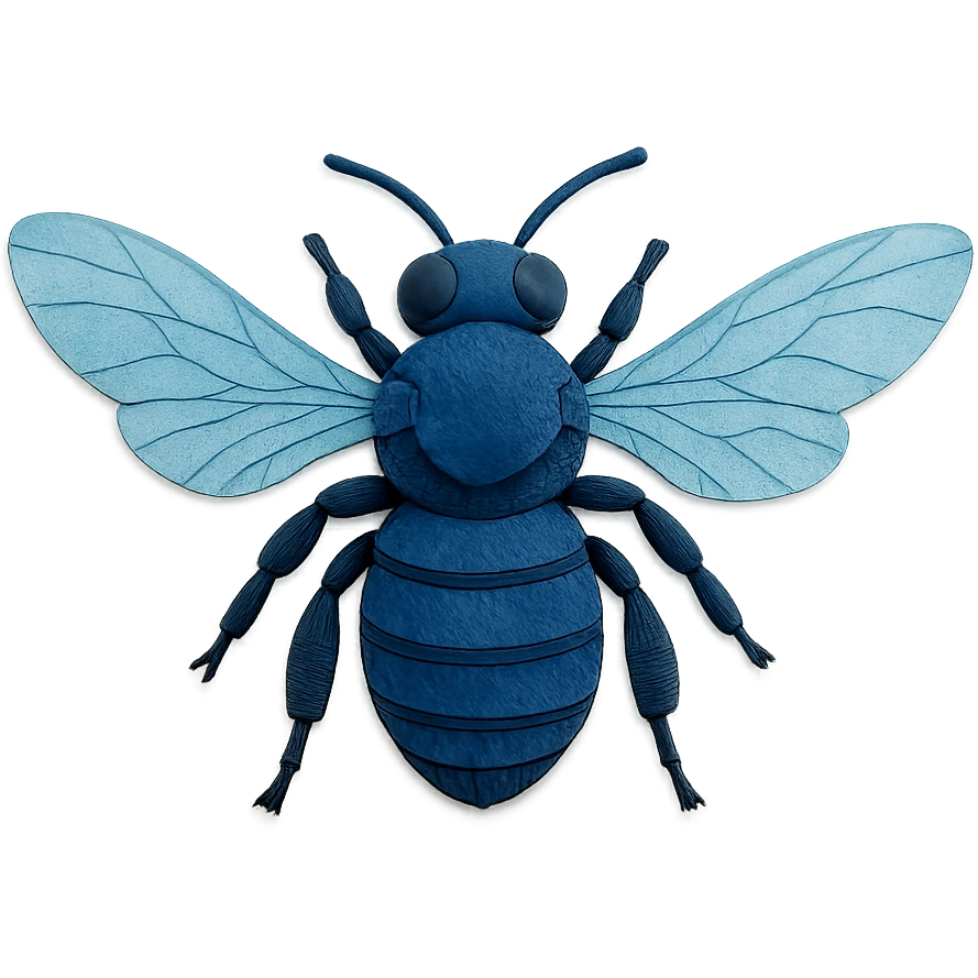 highly detailed giant blue carpenter bee emoji