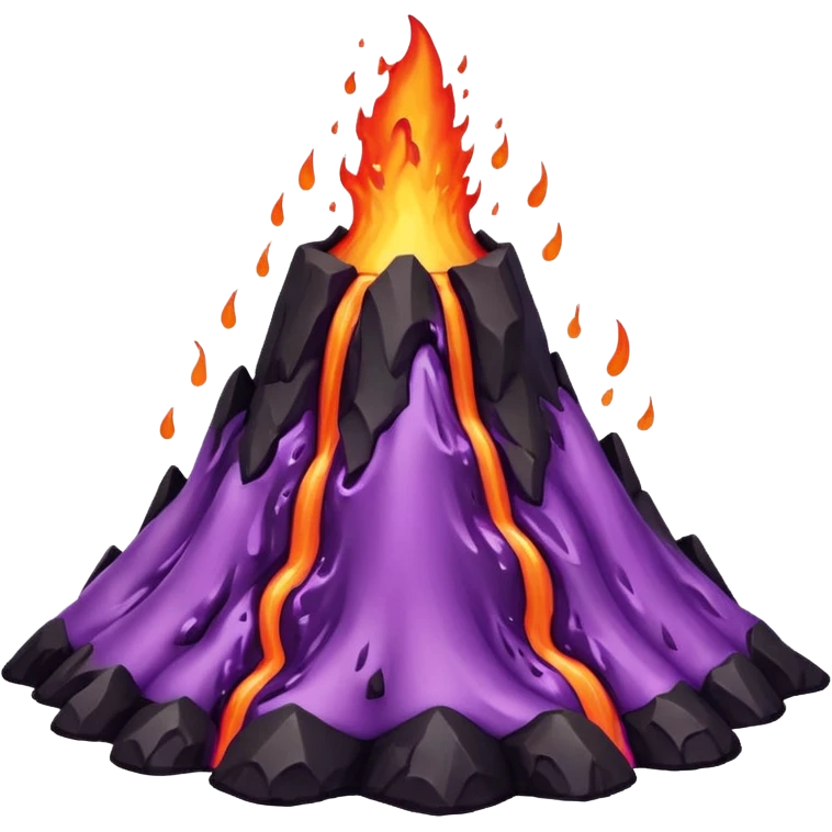 A volcano errupting woth pure purple lava emoji
